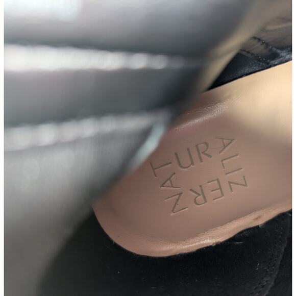 Naturalizer Callie Black Tumbled Leather Heeled Booties Size 9M EUC - Picture 9 of 10